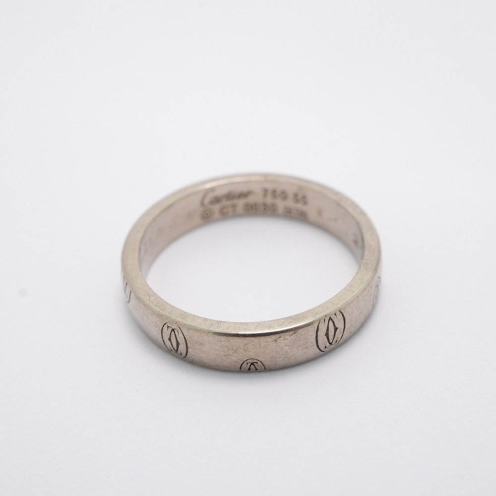 Cartier Ring Happy Birthday K18WG White Gold #55 Men's Women's - Picture 3 of 9